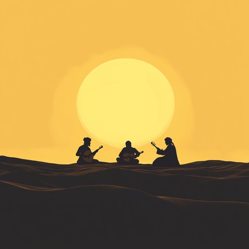 A vibrant instrumental piece combining traditional middle eastern melodies with uplifting rhythms, celebrating beauty and energy of sunrise over desert dunes