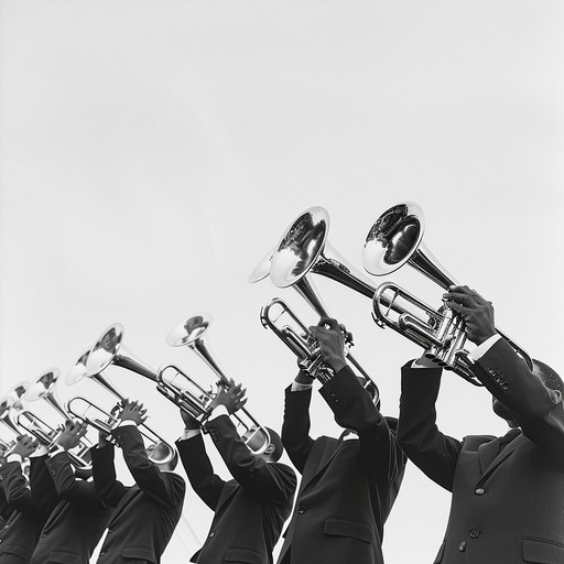 An empowering military march with bold brass melodies and steady percussion, evoking a triumphant and determined spirit suitable for parades, ceremonies, and motivational scenes