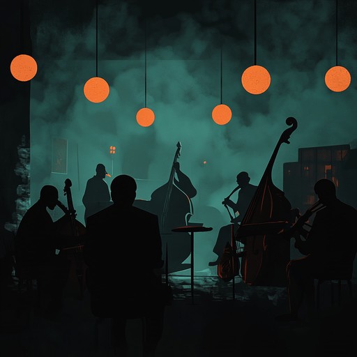 An instrumental swing track that intertwines smooth jazz rhythms with mysterious melodies, creating a captivating atmosphere reminiscent of a film noir setting.