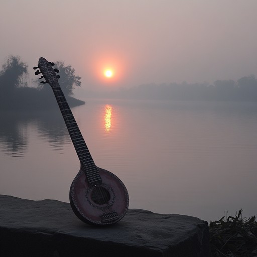 Gentle sitar melodies paint a serene picture of the sun rising over the ganges river, filling the air with peace and hope. This composition pulls inspiration from traditional ragas, blending calming rhythms with tranquil ambient sounds to create a meditative atmosphere. Perfect for moments needing serenity and optimism.