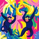 catchy funky instrumental with dancing monkeys and banana rhythms