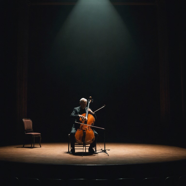 Step into an old, grand theater where the music evokes forgotten tales and secrets hidden in the shadows. Each chord played on the cello intensifies the mystery, unraveling stories of glory and despair that once filled the hall. As the piece progresses, the entwining melodies create an atmosphere thick with anticipation and nostalgia, perfectly suited for the echoic, melancholic chambers of historical theaters.