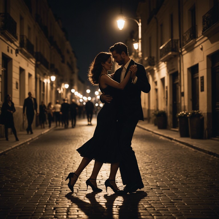 An immersive tango track where the rhythm conveys a sense of urgency and apprehension, narrating a dance of doubts and fears. Instruments rise and fall like the troubled breaths of dancers caught in an emotional storm.