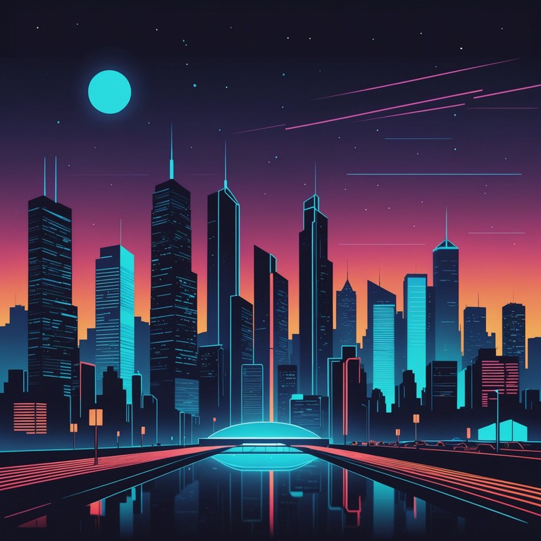 A creative concoction of electronic layers overlaid with a hauntingly melodic synthesizer leads the cyber punk charge, setting a vibrant and energetic soundscape. The music dives deep, echoing the digital underbelly of a neon lit future cityscape where technology and emotion collide in pulsing waves.