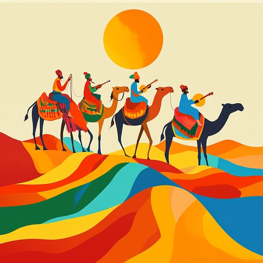 A whimsical instrumental featuring the oud, depicting a cheerful caravan traveling playfully across the desert, capturing the joy and camaraderie of the journey.