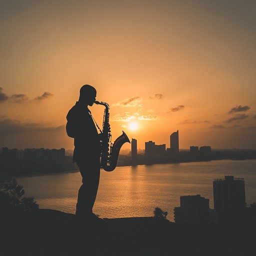 An instrumental afrobeat track featuring soulful saxophone melodies over rhythmic percussion, evoking the feeling of solitude and reflection as the sun sets over the bustling city of lagos.