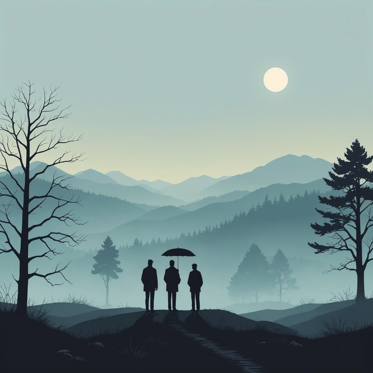 In this track, the deep, resonant sounds of a bluesy electric guitar intertwine with an undercurrent of chilling, suspenseful harmonics, crafting an atmosphere thick with mystery and suspense. The song captures the essence of a dimly lit, fog covered landscape, where every sound seems to tell a story shrouded in shadow.