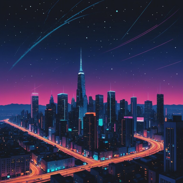 Embrace the exhilarating experience of speeding through a neon infused cityscape at night, powered by throbbing synthesizer melodies that capture the spirit of both nostalgia and the cutting edge. The track promises a spirited and immersive auditory journey through time and space.