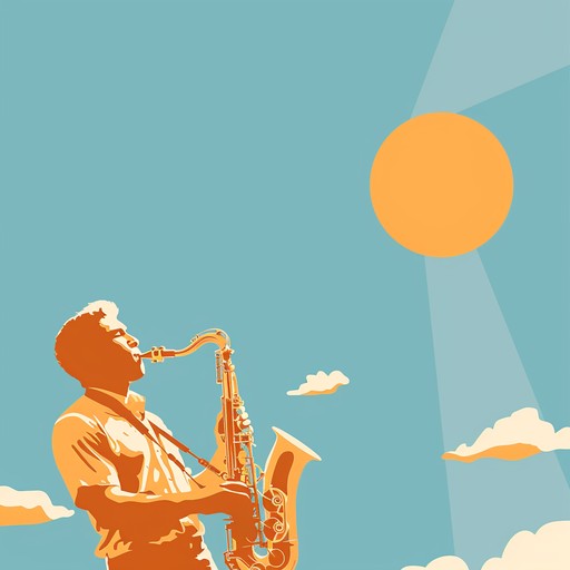 This instrumental track combines smooth jazz with soulful rhythms, creating an uplifting and euphoric atmosphere. Imagine a sunny day, with warm breezes and dancing light, as saxophone and piano intertwine to produce heartwarming melodies. Perfect for relaxing and feeling joyous.