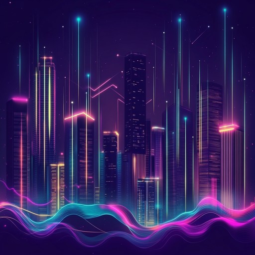 Immerse yourself in a sophisticated synthpop instrumental that captures the essence of a glowing metropolis after dark, featuring lush synthesizers and graceful melodies that evoke a sense of wonder and elegance.