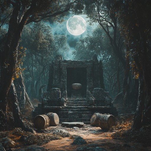 An evocative blend of primal drumming and ancient chanting, resonating through misty mountains, invoking the spirit and grit of the ancient world.