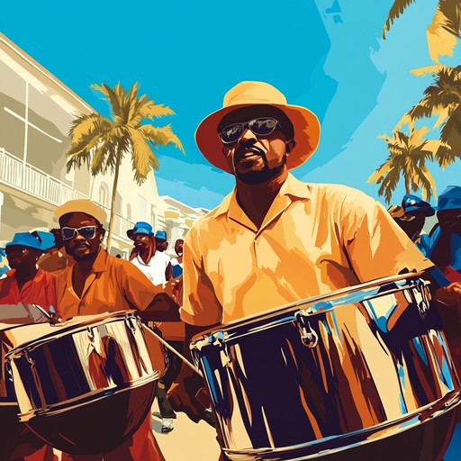 A lively instrumental calypso piece highlighting bold steel drum rhythms and vibrant melodies that evoke the spirit of a tropical festival.