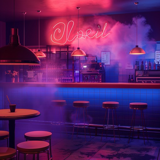 A frenetic blend of jazz lounge and chaotic rhythms, creating a nightmarish yet hypnotic soundscape. Imagine a smoky bar filled with electric blue lights and haunting shadows, where the music dances erratically, luring listeners into a trance.