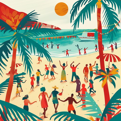 An energetic holiday tune featuring lively steel drums and sun soaked melodies, recreating the atmosphere of a tropical island celebration. The track captures the essence of a sunlit beach party, with groovy rhythms and vibrant harmonies that make you feel the ocean breeze and the festive joy of a holiday escape.