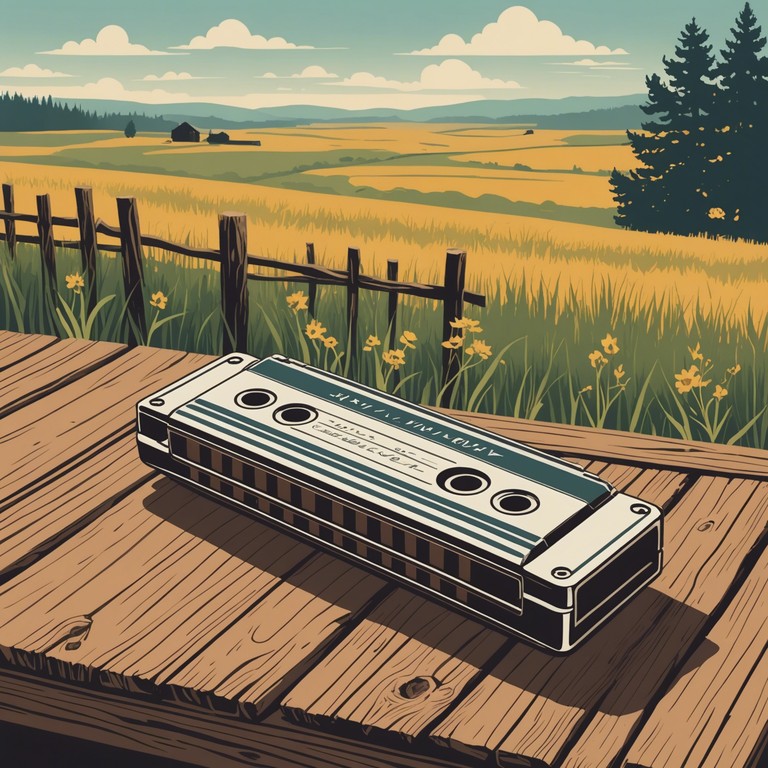 An evocative musical journey that delves deep into the heart's desires, set against the dusky backdrop of an endless prairie landscape. It uses the sounds of a steel guitar and harmonica to bring the night to life, making every note resonate with the silent stories of the prairie under the stars.