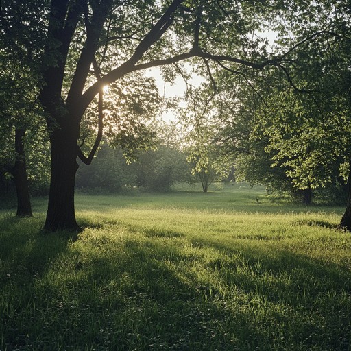 A relaxing instrumental pop composition featuring mellow guitar strums and atmospheric synth layers, guiding the listener through a serene soundscape of tranquility.