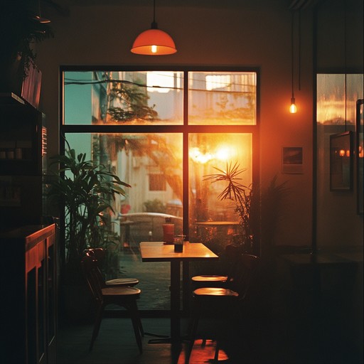 A soothing blend of tender jazz guitar chords and laid back house beats, perfect for relaxing summer evenings in a cozy cafe. The gentle yet rhythmic composition transports you to a serene environment, offering a moment of peace and introspection amidst the bustling city life.