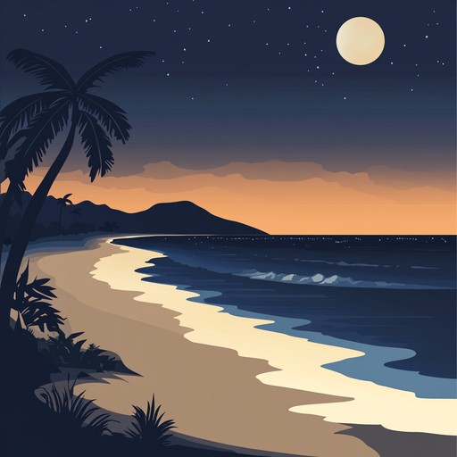 A romantic mambo capturing moonlit nights and delicate dances, tender melodies weaving through warm percussion and gentle brass, evoking feelings of a serene, tropical paradise.