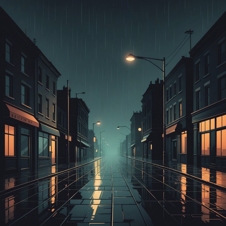 The atmosphere conjures images of dimly lit alleyways with shadows lurking around every corner. Mysterious whispers blend with the rhythmic pulse of bass lines, creating an unsettling yet gripping auditory experience. This piece embodies the heightened senses of a nighttime wanderer in an urban setting, where every sound seems imbued with secret intent.