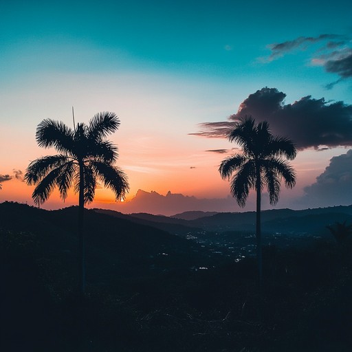 An instrumental reggae piece that evokes the feeling of watching the sunset over the hills of jamaica, filling the listener with warmth and joy. The melody is carried by the gentle strumming of guitars, accented by soft percussion, creating a soothing and heartwarming atmosphere.