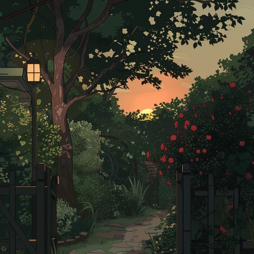 Immerse yourself in the soothing sounds of a gentle summer evening in a garden, featuring serene ambient guitar melodies accompanied by harmonizing natural sounds. This track provides a calm and tranquil atmosphere perfect for relaxation or meditation.