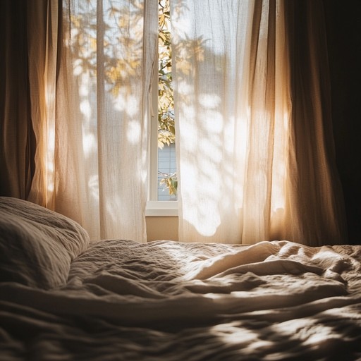 Picture a lazy sunday morning where sunlight filters through the curtains, and you are cozily wrapped in a blanket with nowhere to be. This instrumental track features gentle acoustic guitar strums, creating an intimate atmosphere perfect for unwinding. Its mellow melodies and soft dynamics provide a comforting soundscape, ideal for a lazy bedroom morning.