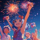 uplifting and vibrant celebratory anime instrumental with joyous melody