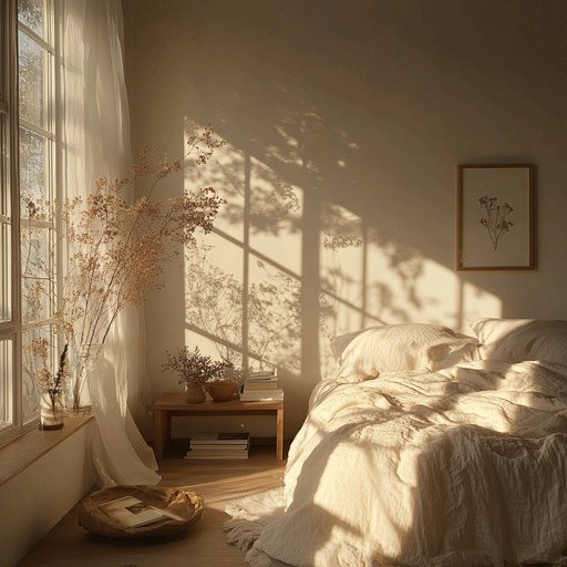 A cheerful and light hearted instrumental capturing a sunny morning in a cozy bedroom, featuring gentle guitar strums, warm synths, and a steady but relaxed beat. Perfect for setting an optimistic and hopeful tone for your day.