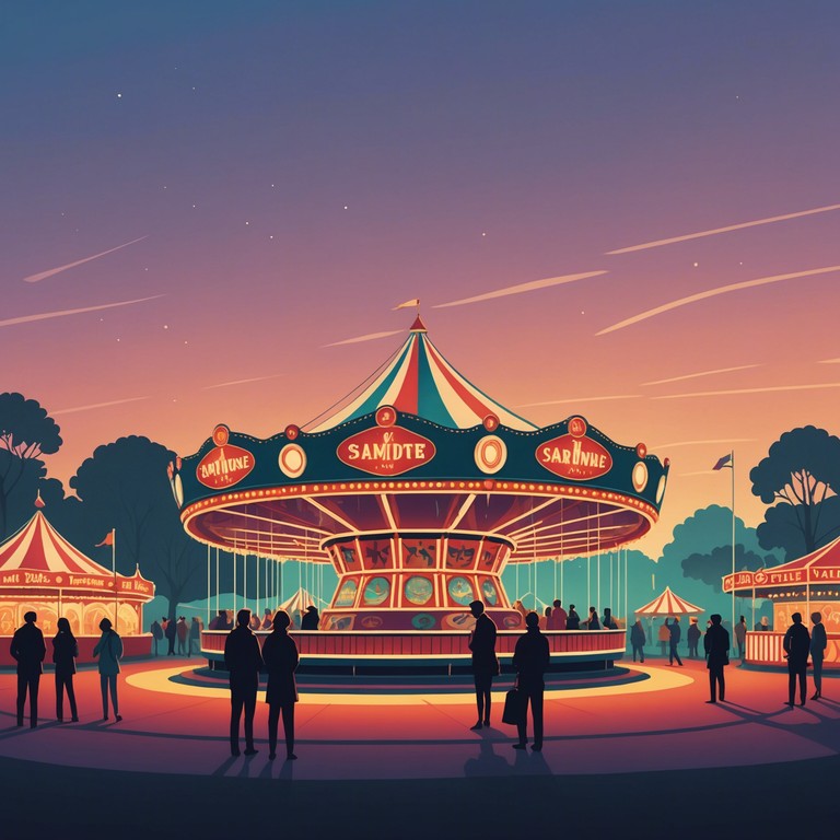 Imagine drifting through an old, enchanted fair, where the calliope plays soulful, eerie melodies that echo the joys and secrets of a time long past. This track encapsulates the essence of a carnival that exists at the nexus of joy and mystery.