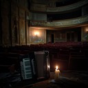 eerie melodies summon specters within a dimly lit theater