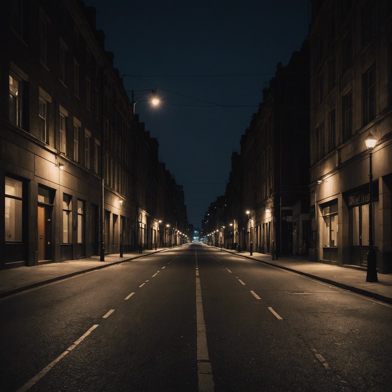 This track evokes a poignant journey through a deserted cityscape at night, where the dim street lights cast long shadows and quietude speaks volumes. The music captures the contrast between the dark, brooding undertones and fleeting moments of tender nostalgia. The elegant strains of a solo violin weave through the complex tapestry of urban life, exploring themes of solitude and introspective contemplation within a modern metropolis. The composition's melancholic yet serene ambiance invites listeners into a deeply personal experience, resonating with the bittersweet nuances of city life after dark.