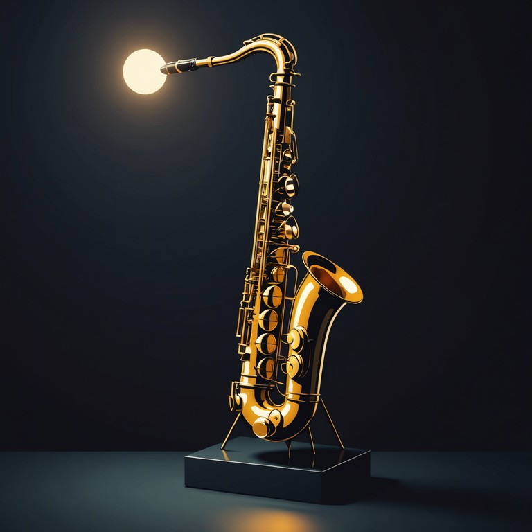 A serene saxophone solo gracefully flows over a delicately arranged jazz canvas, providing the perfect soundtrack for a tranquil evening or a sophisticated gathering.