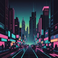 futuristic city sounds with electronic beats.