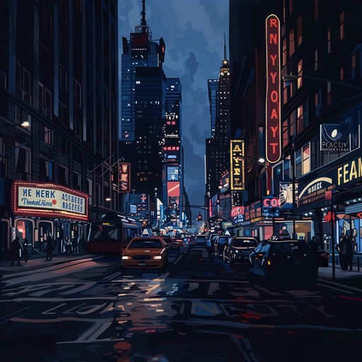 A spirited instrumental piece featuring powerful brass and lively rhythms that capture the essence of broadway's bustling energy and charismatic confidence. The song is characterized by upbeat tempos, syncopated melodies, and a distinctive theatrical flair, making it perfect for scenes portraying bold, triumphant moments.