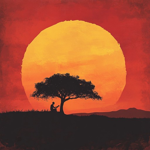 An instrumental afrobeat composition that captures the essence of a serene african sunset, combining gentle rhythms, soothing melodies, and traditional percussion to create a tranquil and relaxed atmosphere.