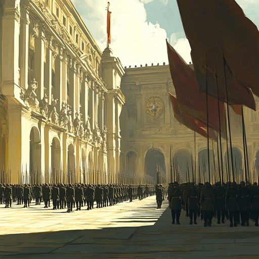 An energetic and triumphant instrumental designed to mimic a victorious military parade. Featuring bold brass sections, rhythmic percussion, and stirring orchestration, the music evokes a sense of honor, unity, and determination. Perfect for inspiring scenes of triumph and celebration in military contexts.