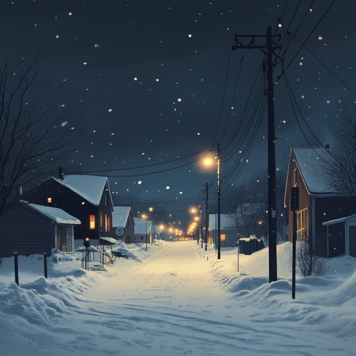 Imagine the scene of a quiet town as the first snow of christmas begins, streets empty and lights twinkling through the falling flakes. A gentle melody from a solo celesta fills the air, crafting an enchanted atmosphere of peace and winter's soft beauty