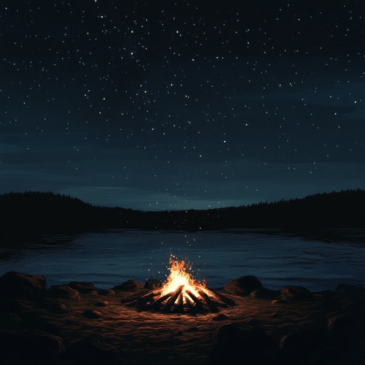 A haunting melody played on acoustic guitar accompanied by subtle percussion and harmonica, embodying the tension of a restless night by the campfire. The track weaves together somber chords and a driving rhythm, creating an undercurrent of unease and introspection. The dynamics fluctuate, reflecting the inner turmoil and uncertainty, building up to an emotional crescendo before tapering off into a contemplative silence.