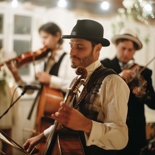 An upbeat and captivating klezmer piece featuring spirited melodies and lively rhythms. The song invokes the energy of a traditional eastern european celebration, where joy and confidence fill the air, inviting listeners to dance and celebrate with unbridled enthusiasm.