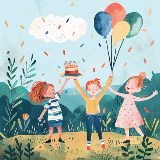 An upbeat, rhythmic nursery rhyme celebrating a child's birthday. The tune is playful with an engaging melody, capturing the essence of joy and excitement of childhood festivities