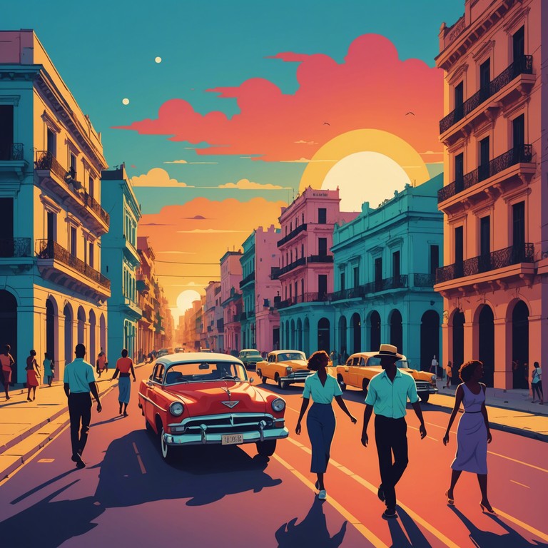 A profound instrumental track that combines soulful melodies with traditional afro cuban rhythms, evoking the imagery of a picturesque sunset on a vibrant havana street. Each beat and note invites deep contemplation and connection to the essence of afro cuban culture, enriched with the soothing depth of soul. Ideal for reflective moments or enriching any environment with its emotionally resonant tones.