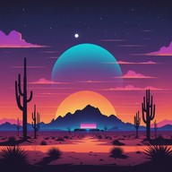 journey through shimmering neon sand waves