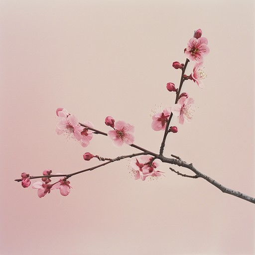 A soft, delicate instrumental piece that evokes the feeling of a gentle spring breeze rustling through a grove of cherry blossom trees in full bloom. The music is light, airy, and filled with a sense of tranquility and beauty.