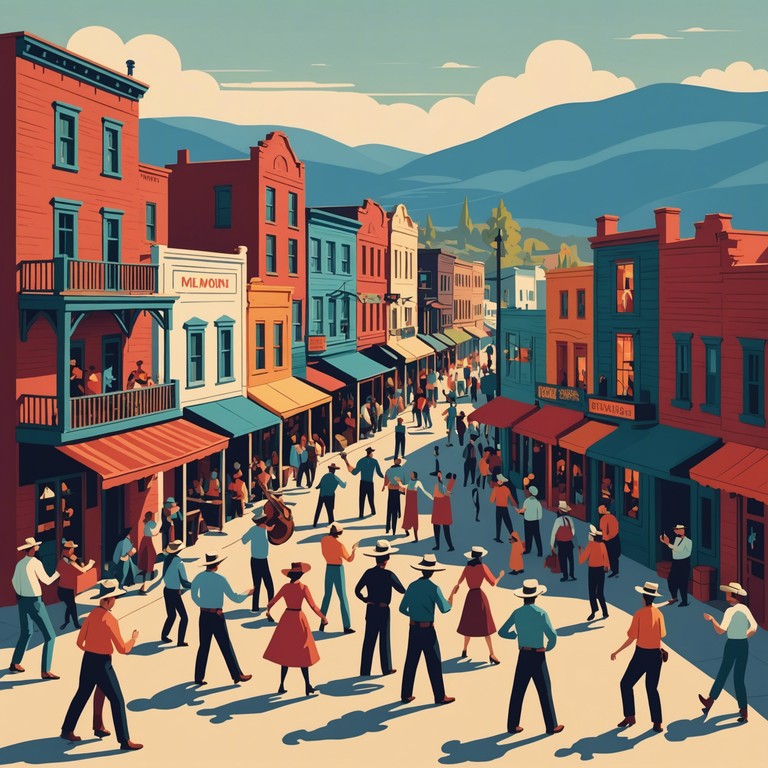 An invigorating banjo led melody that dances through scenes of a bustling western town at midday; perfect for a feel good, adventurous western film soundtrack.