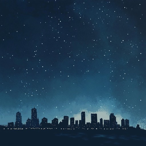 Dive into a serene urban scene with relaxing trap rhythms and airy ambient melodies, crafting a perfect soundtrack for a summer nightscape, ideal for unwinding after a long day.