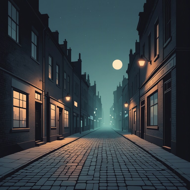 A haunting arrangement that paints a sonic picture of shadowy, deserted city streets under a midnight moon. The piece uses a rich, dark palette of sounds to evoke an atmosphere of introspection and mystery. The composition slowly builds a feeling of unease, as if being quietly followed by something unseen.