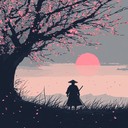 evoke introspective samurai journey with haunting and nostalgic melody