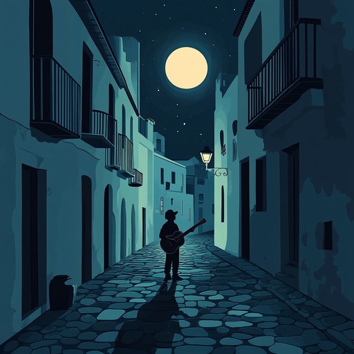 This instrumental piece captures the melancholic essence of a lone wanderer traversing the moonlit streets of an old spanish town, where each note echoes untold stories of love and loss.