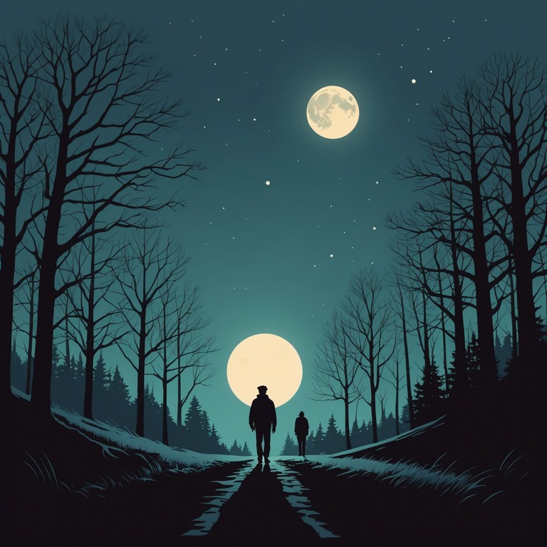 This track features delicate instrumental layers, evoking a contemplative night walk under a star lit sky. This composition combines sadness with a hint of hope, as if the darkness converses with the whispers of the wind. The primary instrument, an electric guitar, carries a gentle melodic line that weaves through a soundscape of ethereal effects and subdued rhythms. This piece is perfect for reflective moments or as a backdrop for poignant, introspective scenes.