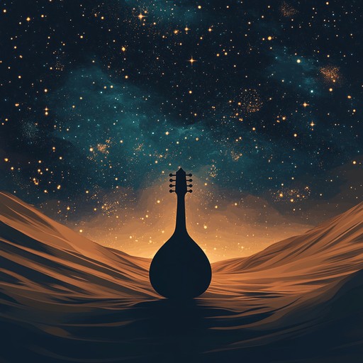 An instrumental piece combining the soulful strumming of the oud with modern ambient soundscapes, crafting a haunting melody that echoes the silent vastness of deserts and the depths of longing.